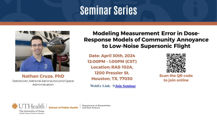 Virtual Seminar: Modeling Measurement Error in Dose-Response Models of Community Annoyance to Low-Noise Supersonic Flight